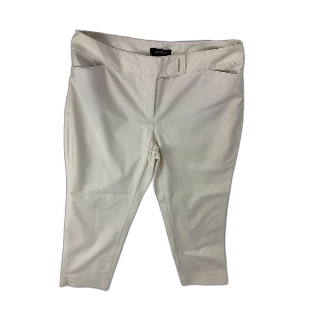 White House Black Market Perfect Form Contour Ivory Pants Size 6R